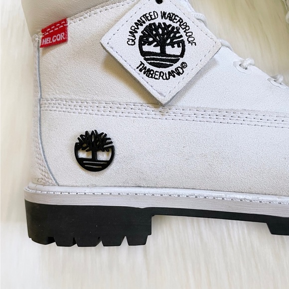 Timberland Boys Premium 6 Inch Waterproof White Helcor Boots - Picture 9 of 10
